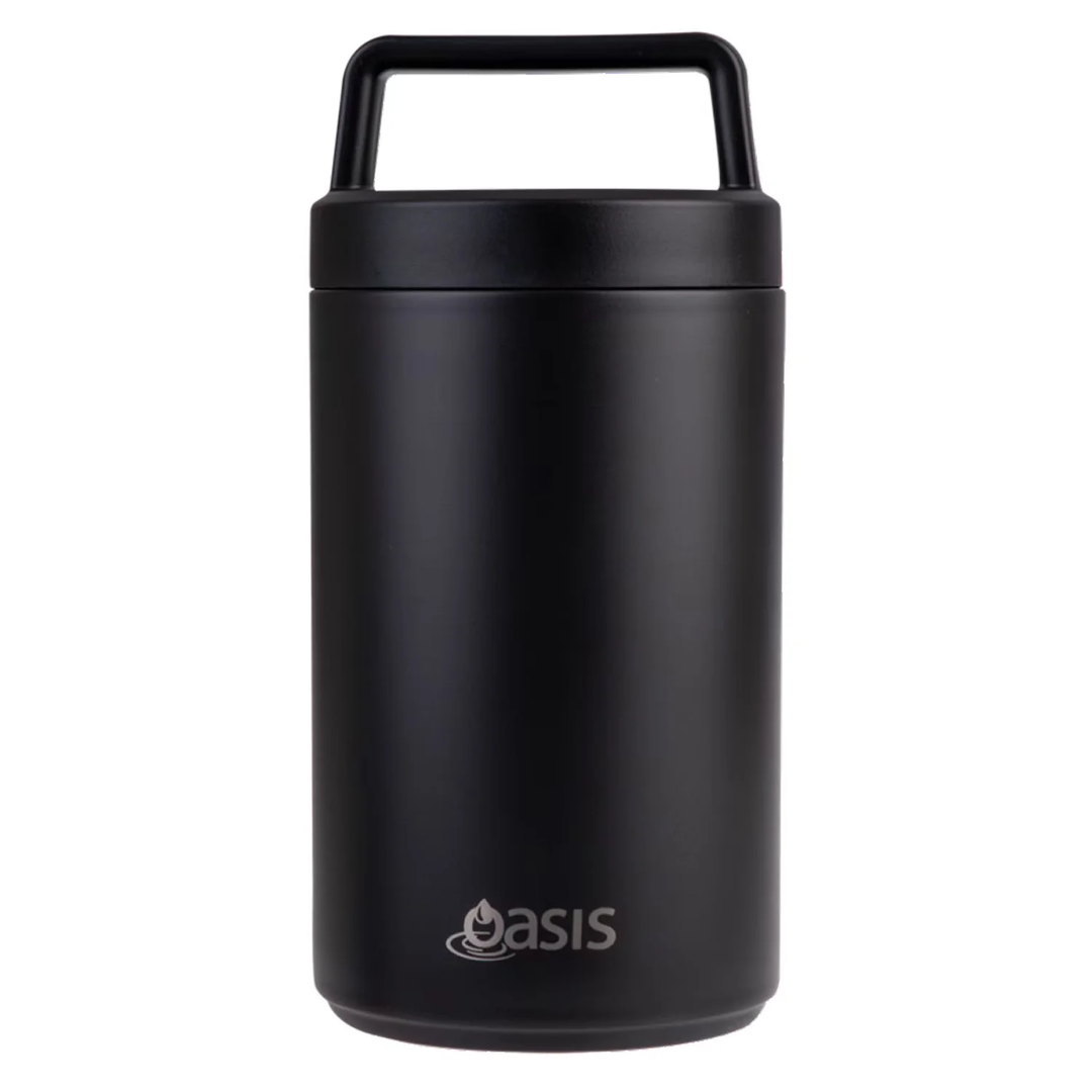 Oasis Stainless Steel Insulated Dual Compartment Food Jar with Handle And Spoon 700ML